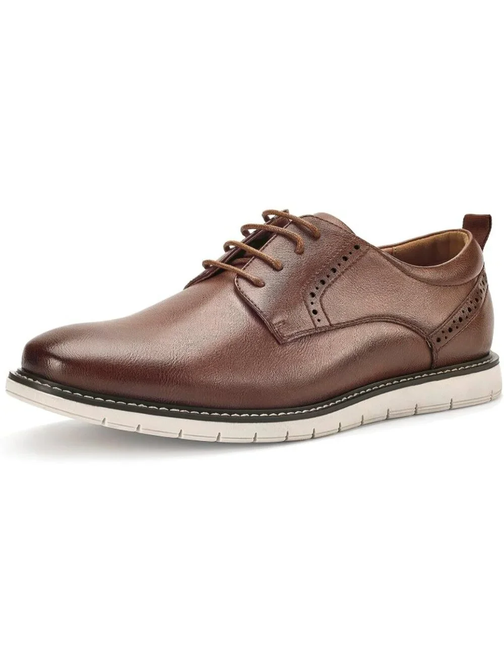 Men's Brown Wingtip Casual Leather Lace Up Fit Brogue Oxford Dress Shoes